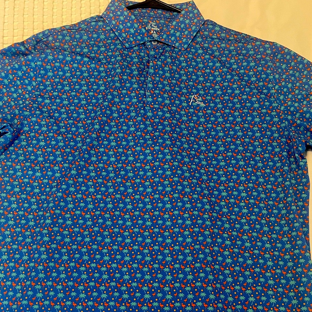Rhoback Men’s X-LARGE Flamingo polo.  Excellent condition!